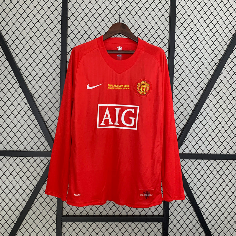 Manchester United 2007-08 Home Retro Long Sleeve