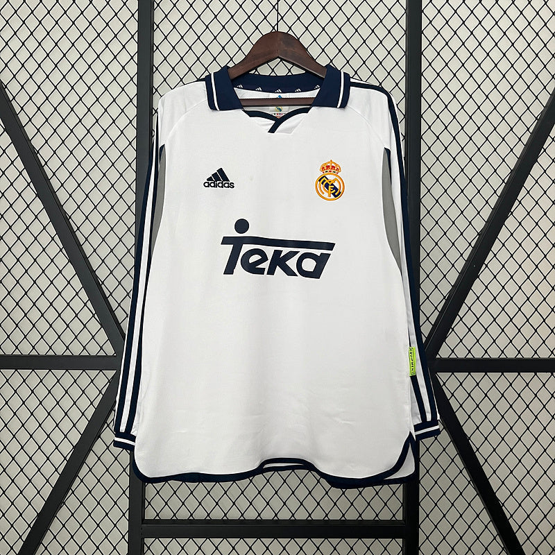 Real Madrid 00-01  Home Long Sleeve Retro Jersey