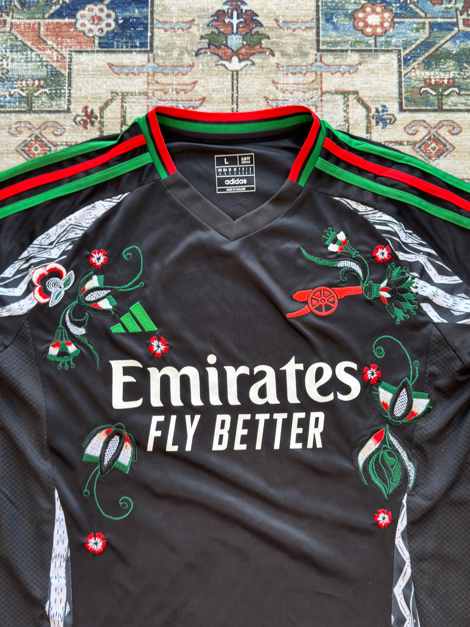 Arsenal Embroidered  Black Jersey 2024/2025