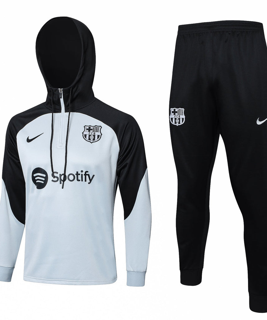 FC Barcelona White and Black Tracksuit