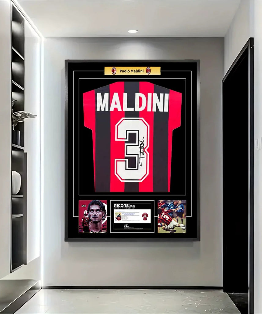 Maldini AC Milan Framed Signed Jersey