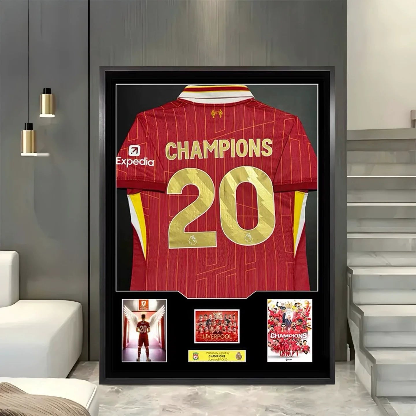 Liverpool Champions League Framed Jersey