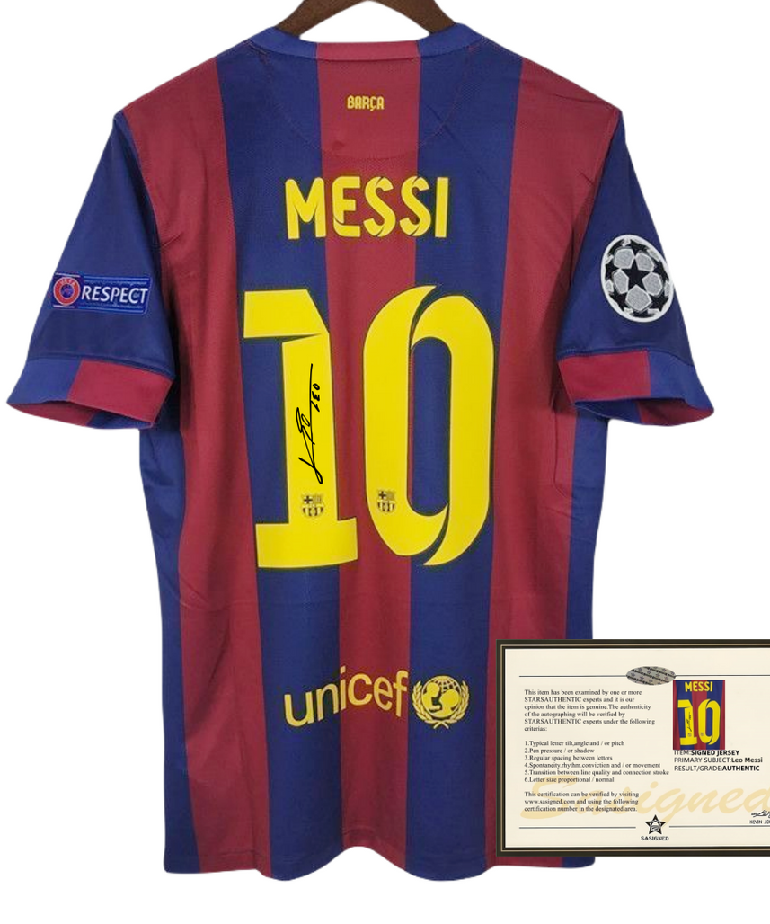 Messi Fc Barcelona 14-15 Signed Jersey
