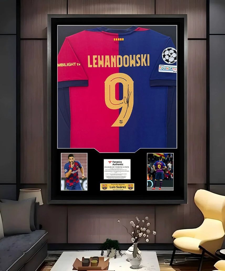 Lewandowski Barcelona Framed Signed Jersey