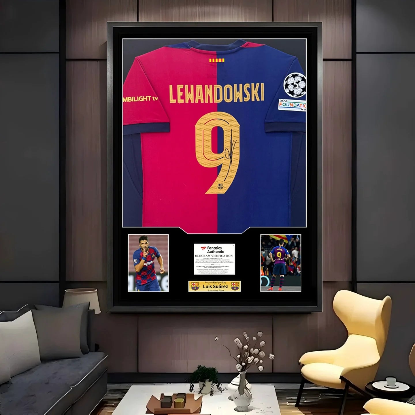 Lewandowski Barcelona Framed Signed Jersey