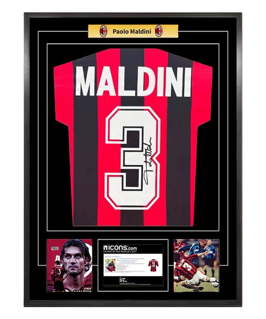 Maldini AC Milan Framed Signed Jersey