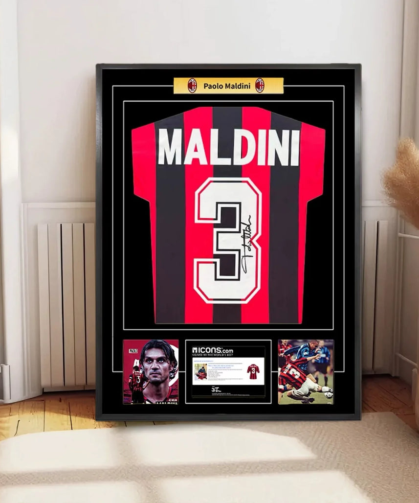 Maldini AC Milan Framed Signed Jersey