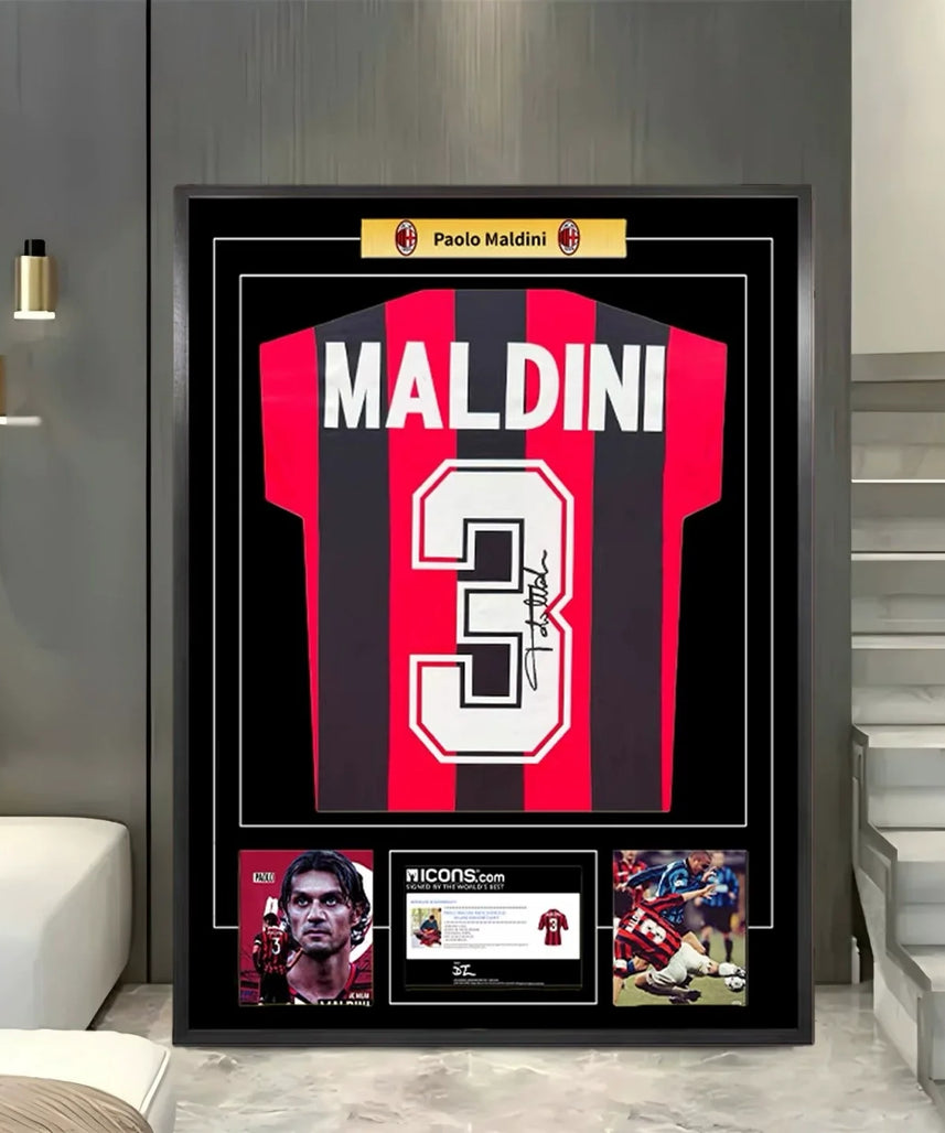 Maldini AC Milan Framed Signed Jersey