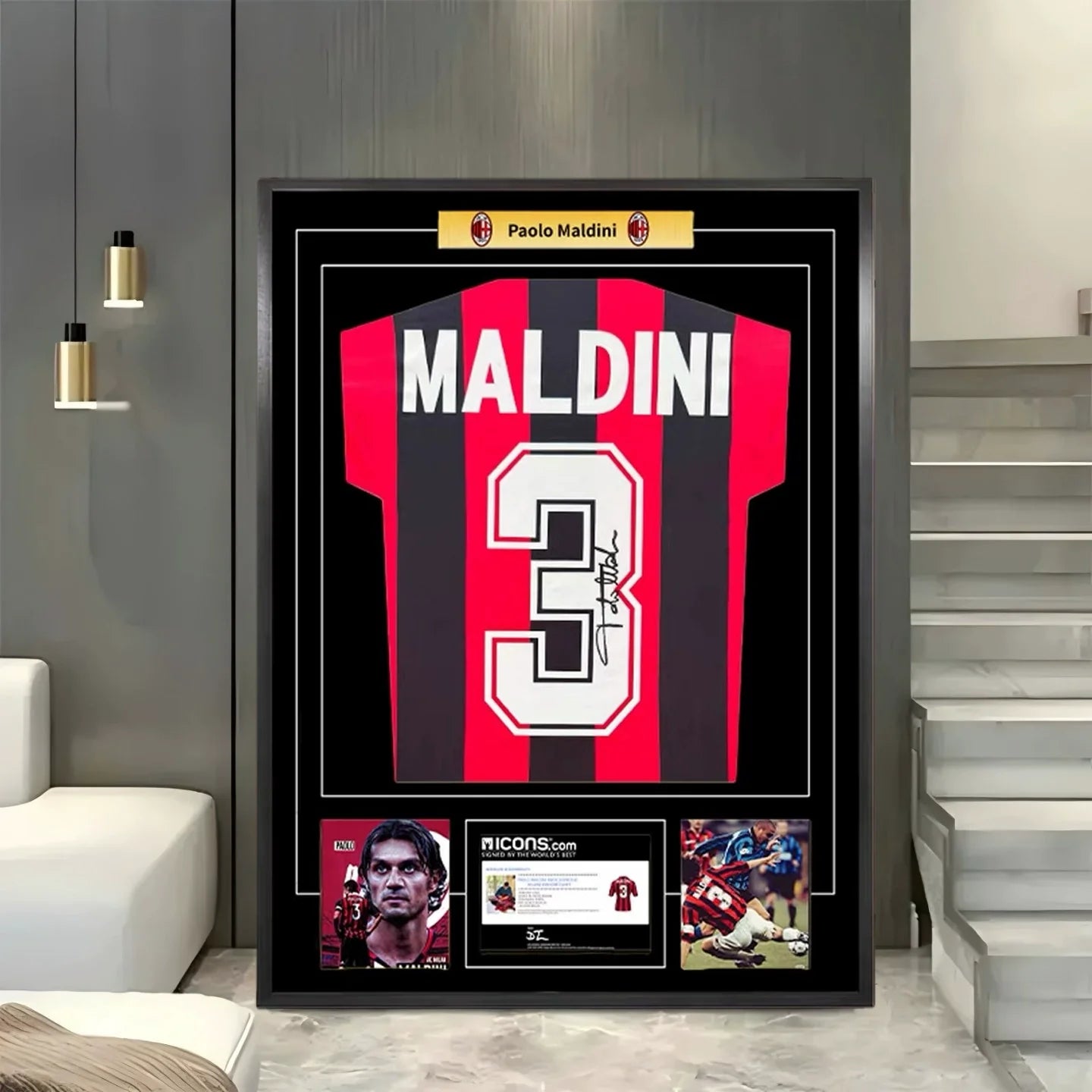 Maldini AC Milan Framed Signed Jersey