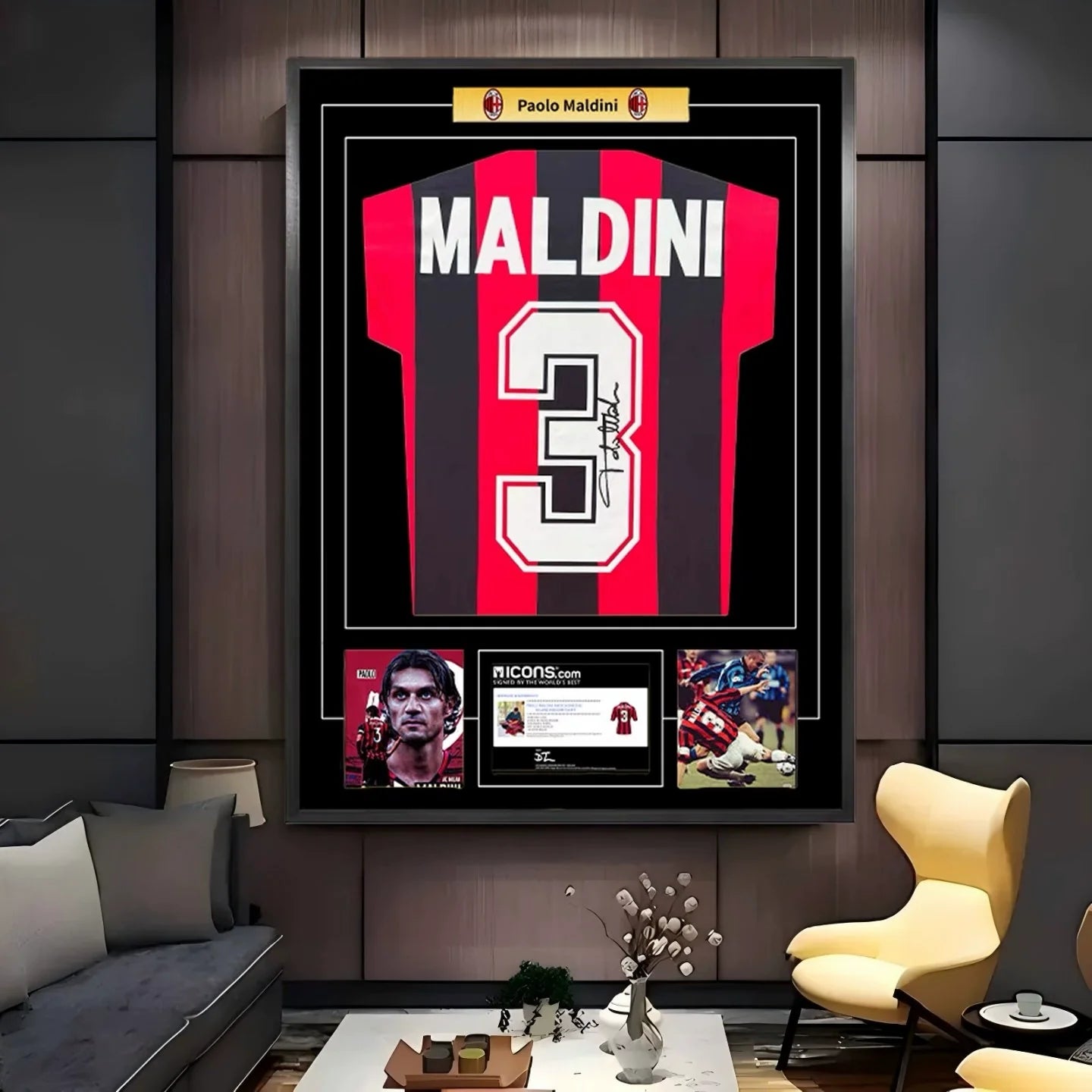 Maldini AC Milan Framed Signed Jersey