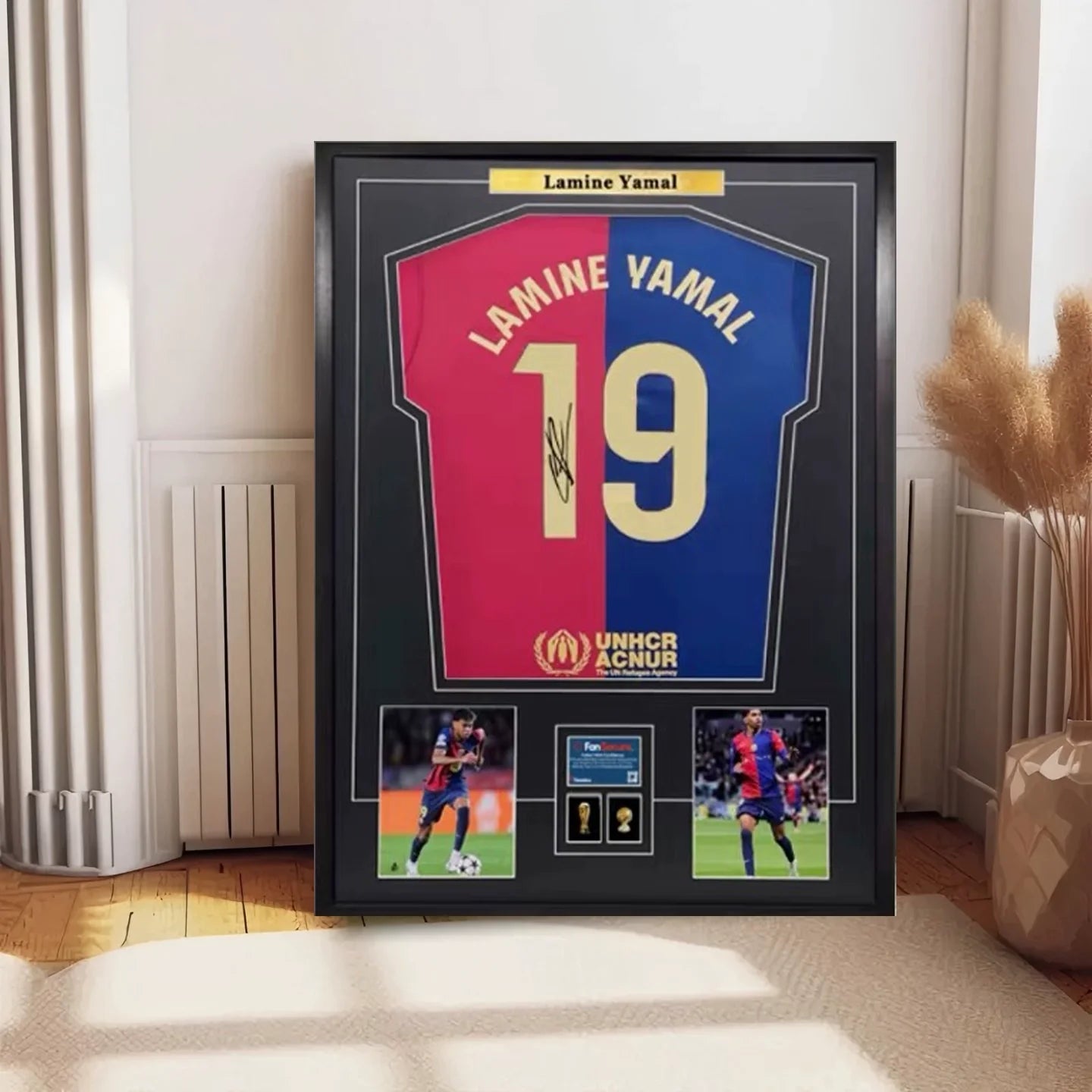 Lamine Yamal 19 Barcelona Signed Framed Jersey