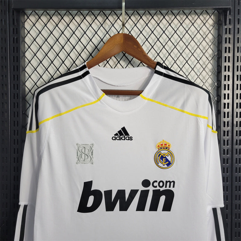 Real Madrid 2009-10 Home Retro Long Sleeve
