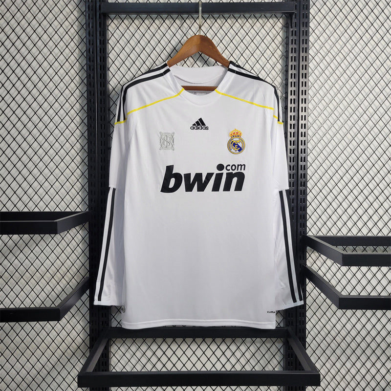 Real Madrid 2009-10 Home Retro Long Sleeve