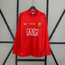 Manchester United 2007-08 Home Retro Manga Larga
