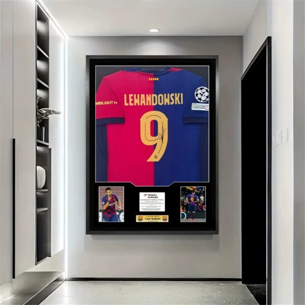 Lewandowski Barcelona Framed Signed Jersey